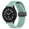 For Samsung Galaxy watch 5 Golf Edition 20mm Folding Magnetic Clasp Silicone Watch Band(Teal)
