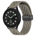 For Samsung Galaxy watch 5 Golf Edition 20mm Folding Magnetic Clasp Silicone Watch Band(Space Ash)