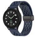 For Samsung Galaxy watch 5 Golf Edition 20mm Folding Magnetic Clasp Silicone Watch Band(Midnight Blu