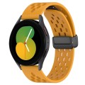 For Samsung Galaxy Watch 5  44mm 20mm Folding Magnetic Clasp Silicone Watch Band(Yellow)