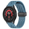 For Samsung Galaxy Watch 5 Pro  45mm 20mm Folding Magnetic Clasp Silicone Watch Band(Blue)