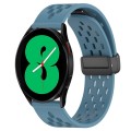 For Samsung Galaxy Watch 4 44mm 20mm Folding Magnetic Clasp Silicone Watch Band(Blue)