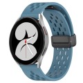 For Samsung Galaxy Watch 4 40mm 20mm Folding Magnetic Clasp Silicone Watch Band(Blue)