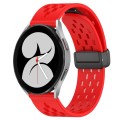 For Samsung Galaxy Watch 4 40mm 20mm Folding Magnetic Clasp Silicone Watch Band(Red)