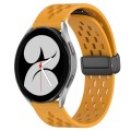 For Samsung Galaxy Watch 4 40mm 20mm Folding Magnetic Clasp Silicone Watch Band(Yellow)