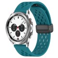 For Samsung  Galaxy Watch 4 Classic 42mm 20mm Folding Magnetic Clasp Silicone Watch Band(Hidden Gree