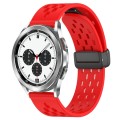 For Samsung  Galaxy Watch 4 Classic 42mm 20mm Folding Magnetic Clasp Silicone Watch Band(Red)