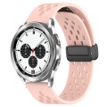 For Samsung  Galaxy Watch 4 Classic 42mm 20mm Folding Magnetic Clasp Silicone Watch Band(Pink)