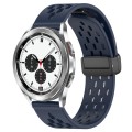 For Samsung  Galaxy Watch 4 Classic 42mm 20mm Folding Magnetic Clasp Silicone Watch Band(Midnight Bl