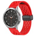 For Samsung  Galaxy Watch 4 Classic 46mm 20mm Folding Magnetic Clasp Silicone Watch Band(Red)