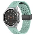 For Samsung  Galaxy Watch 4 Classic 46mm 20mm Folding Magnetic Clasp Silicone Watch Band(Teal)