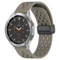 For Samsung  Galaxy Watch 4 Classic 46mm 20mm Folding Magnetic Clasp Silicone Watch Band(Space Ash)