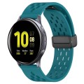 For Samsung Galaxy Watch Active 2 40mm 20mm Folding Magnetic Clasp Silicone Watch Band(Hidden Green)