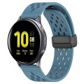 For Samsung Galaxy Watch Active 2 40mm 20mm Folding Magnetic Clasp Silicone Watch Band(Blue)