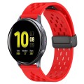 For Samsung Galaxy Watch Active 2 40mm 20mm Folding Magnetic Clasp Silicone Watch Band(Red)