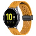 For Samsung Galaxy Watch Active 2 40mm 20mm Folding Magnetic Clasp Silicone Watch Band(Yellow)