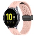 For Samsung Galaxy Watch Active 2 40mm 20mm Folding Magnetic Clasp Silicone Watch Band(Pink)