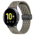 For Samsung Galaxy Watch Active 2 40mm 20mm Folding Magnetic Clasp Silicone Watch Band(Space Ash)