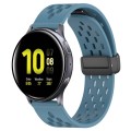 For Samsung Galaxy Watch Active 2 44mm 20mm Folding Magnetic Clasp Silicone Watch Band(Blue)