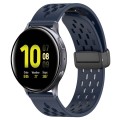 For Samsung Galaxy Watch Active 2 44mm 20mm Folding Magnetic Clasp Silicone Watch Band(Midnight Blue