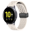 For Samsung Galaxy Watch Active 2 44mm 20mm Folding Magnetic Clasp Silicone Watch Band(Starlight Sta