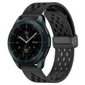 For Samsung Galaxy Watch 42mm 20mm Folding Magnetic Clasp Silicone Watch Band(Black)
