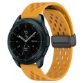 For Samsung Galaxy Watch 42mm 20mm Folding Magnetic Clasp Silicone Watch Band(Yellow)