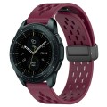 For Samsung Galaxy Watch 42mm 20mm Folding Magnetic Clasp Silicone Watch Band(Wine Red)