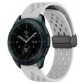 For Samsung Galaxy Watch 42mm 20mm Folding Magnetic Clasp Silicone Watch Band(Light Grey)