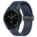 For Samsung Galaxy Watch 42mm 20mm Folding Magnetic Clasp Silicone Watch Band(Midnight Blue)