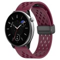 For Amazfit GTR Mini 20mm Folding Magnetic Clasp Silicone Watch Band(Burgundy)