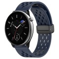 For Amazfit GTR Mini 20mm Folding Magnetic Clasp Silicone Watch Band(Midnight Blue)