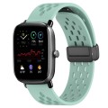 For Amazfit GTS 4 Mini 20mm Folding Magnetic Clasp Silicone Watch Band(Water Duck)