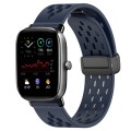 For Amazfit GTS 4 Mini 20mm Folding Magnetic Clasp Silicone Watch Band(Midnight Blue)
