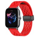 For Amazfit GTS 3 20mm Folding Magnetic Clasp Silicone Watch Band(Red)