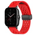 For Amazfit GTS 2E 20mm Folding Magnetic Clasp Silicone Watch Band(Red)