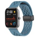For Amazfit GTS 20mm Folding Magnetic Clasp Silicone Watch Band(Blue)