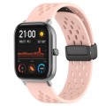 For Amazfit GTS 20mm Folding Magnetic Clasp Silicone Watch Band(Pink)