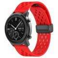 For Amazfit GTR 42mm 20mm Folding Magnetic Clasp Silicone Watch Band(Red)