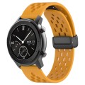 For Amazfit GTR 42mm 20mm Folding Magnetic Clasp Silicone Watch Band(Yellow)