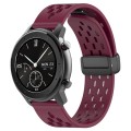 For Amazfit GTR 42mm 20mm Folding Magnetic Clasp Silicone Watch Band(Burgundy)