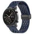 For Amazfit GTR 42mm 20mm Folding Magnetic Clasp Silicone Watch Band(Midnight Blue)