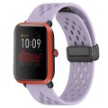 For Amazfit Bip 1S 20mm Folding Magnetic Clasp Silicone Watch Band(Purple)