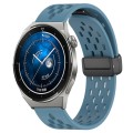 For Huawei Watch GT3 Pro 43mm 20mm Folding Magnetic Clasp Silicone Watch Band(Blue)