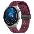 For Huawei Watch GT3 Pro 43mm 20mm Folding Magnetic Clasp Silicone Watch Band(Wine Red)