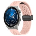 For Huawei Watch GT3 Pro 43mm 20mm Folding Magnetic Clasp Silicone Watch Band(Pink)
