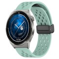 For Huawei Watch GT3 Pro 43mm 20mm Folding Magnetic Clasp Silicone Watch Band(Teal)