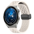 For Huawei Watch GT3 Pro 43mm 20mm Folding Magnetic Clasp Silicone Watch Band(Starlight Color)