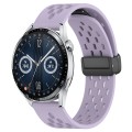 For Huawei Watch GT3 42mm 20mm Folding Magnetic Clasp Silicone Watch Band(Purple)