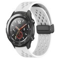 For Huawei Watch 2 20mm Folding Magnetic Clasp Silicone Watch Band(White)